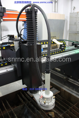 Máquina de corte preta da chama do plasma do CNC do pórtico para a folha de metal